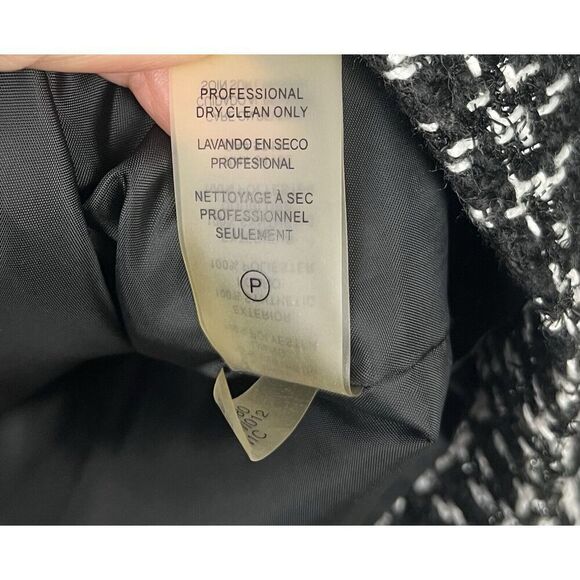 Karl Lagerfeld Paris Black White Tweed Jacket Blazer Women’s Size 16 - Picture 5 of 7